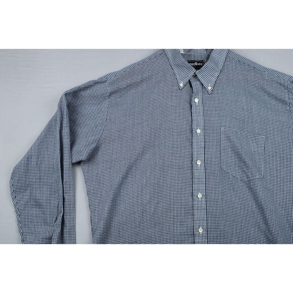 Vintage Burdines Mens Store Plaid Long Sleeve Shirt Soft Button Down Collar - Picture 7 of 8
